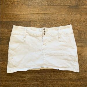 White denim skort